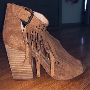 Fringe Suede Heels